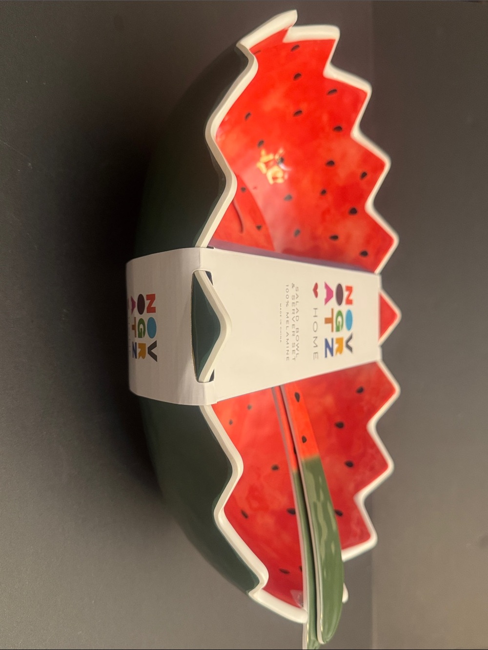 NOVOGRATZ Home 3pc Watermelon Melamine Salad Bowl &  Serving Set - 100% Melamine - Picture 7 of 9